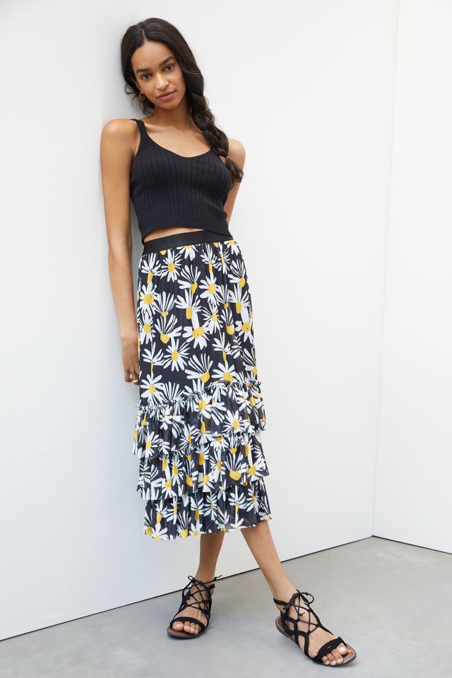 Eva Franco Tiered Midi Skirt