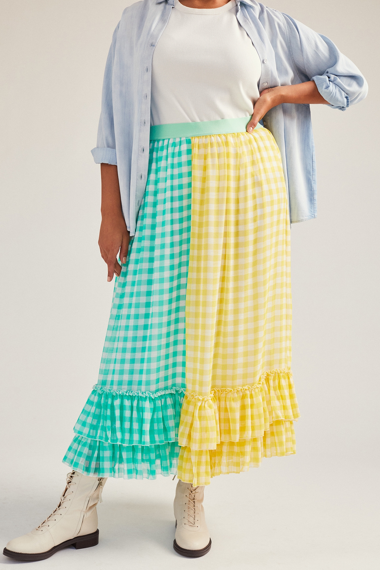 Eva Franco Lynsey Gingham Maxi Skirt