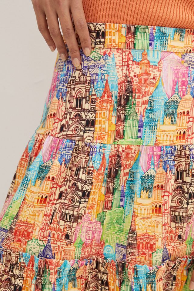 Eva Franco Villa Tiered Maxi Skirt #1