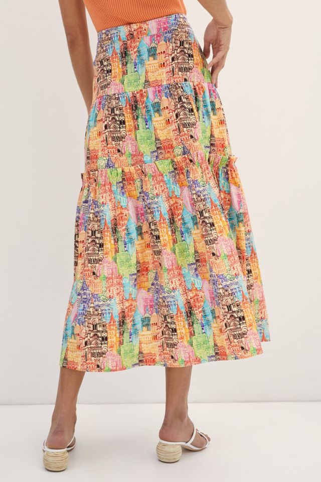 Eva Franco Villa Tiered Maxi Skirt #4