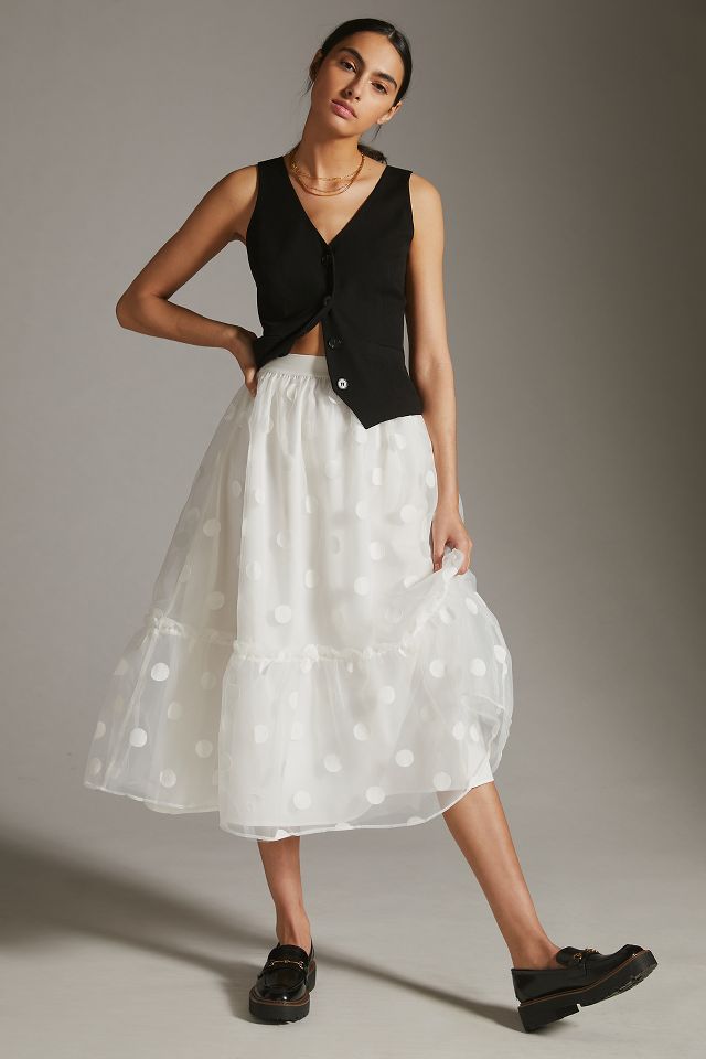 Eva Franco Tulle Midi Skirt