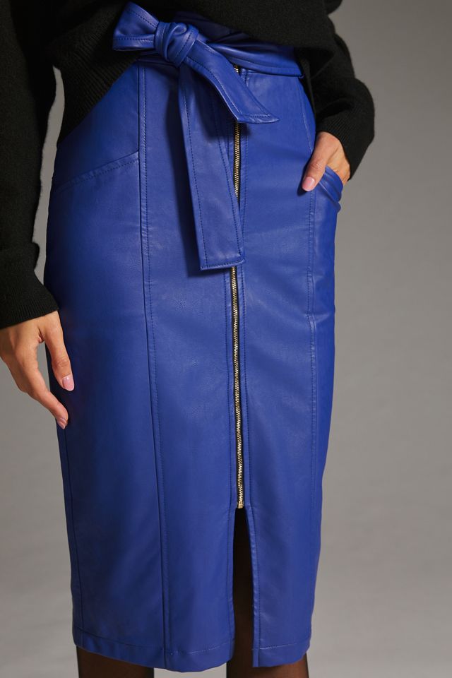 Eva Franco Faux Leather Midi Skirt #2