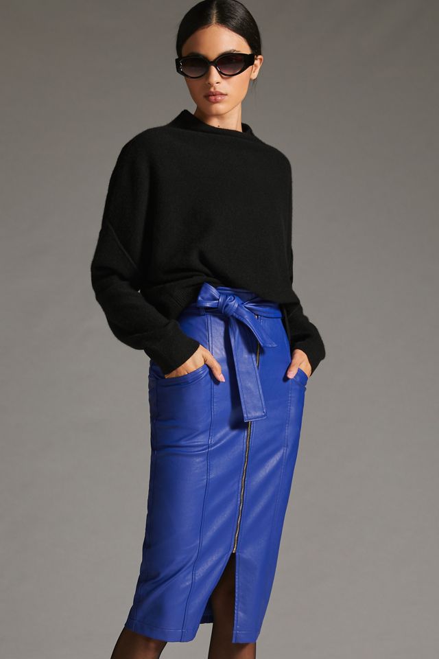 Eva Franco Faux Leather Midi Skirt #3