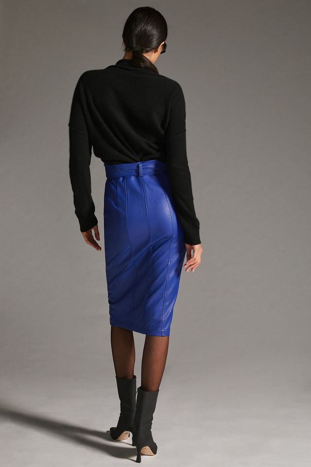 Eva Franco Faux Leather Midi Skirt #4