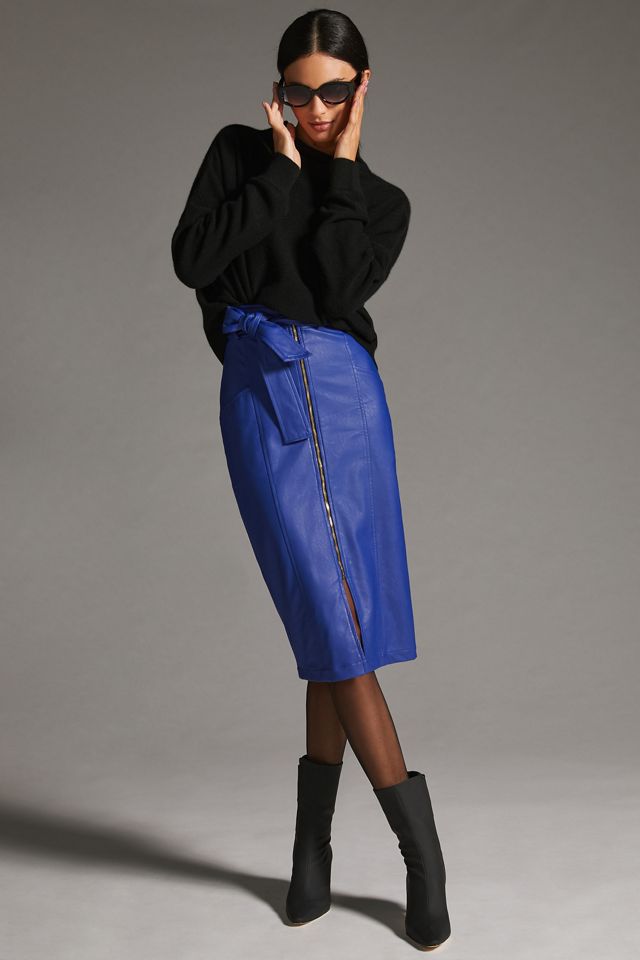 Eva Franco Faux Leather Midi Skirt #1