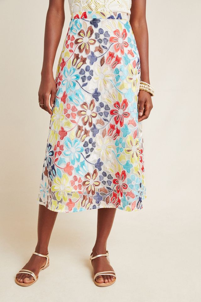 Meghan Embroidered Midi Skirt #2