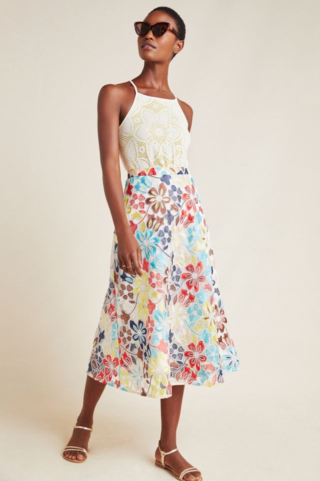 Meghan Embroidered Midi Skirt