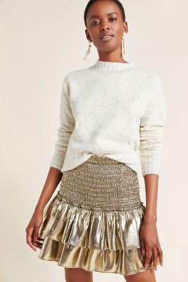 anthropologie metallic skirt