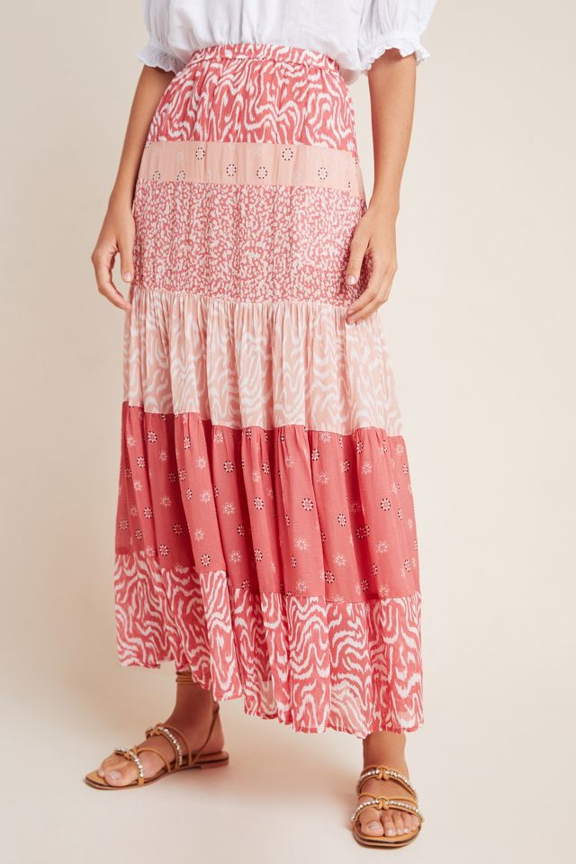 Freja tiered outlet maxi skirt