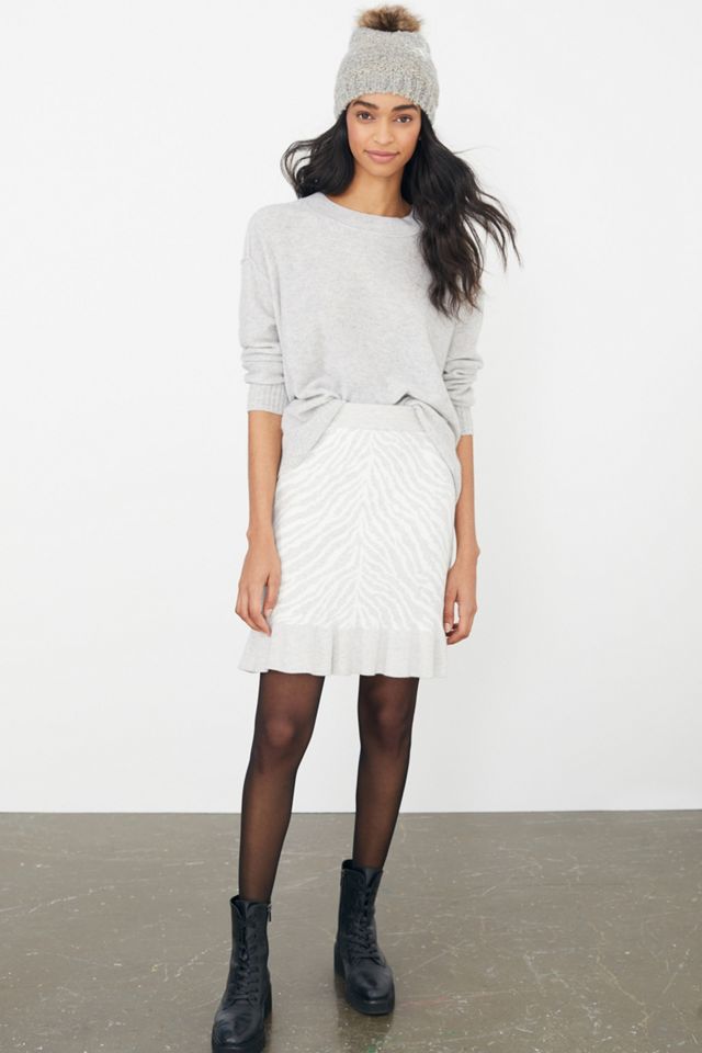 Dolan Left Coast Zebra Ruffled Knit Mini Skirt #1