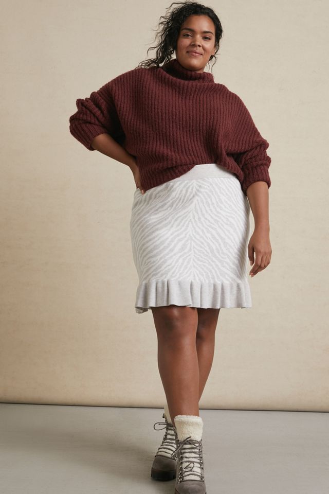 Dolan Left Coast Zebra Ruffled Knit Mini Skirt #4