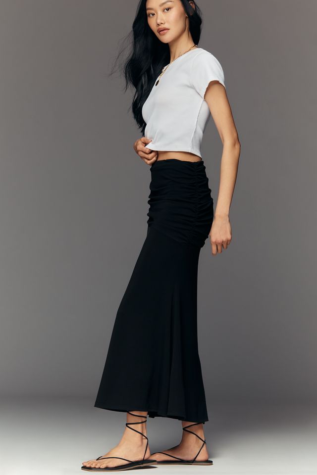 Dolan Cupro Flare Midi Skirt | Anthropologie