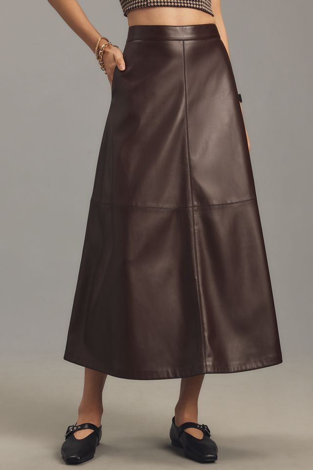 Joe's Jeans Tavi Faux-Leather Midi Skirt #1