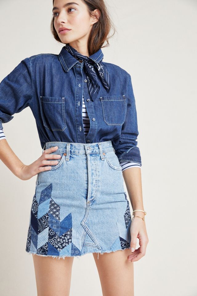 Citizens of Humanity Astrid Patchwork Denim Mini Skirt #4