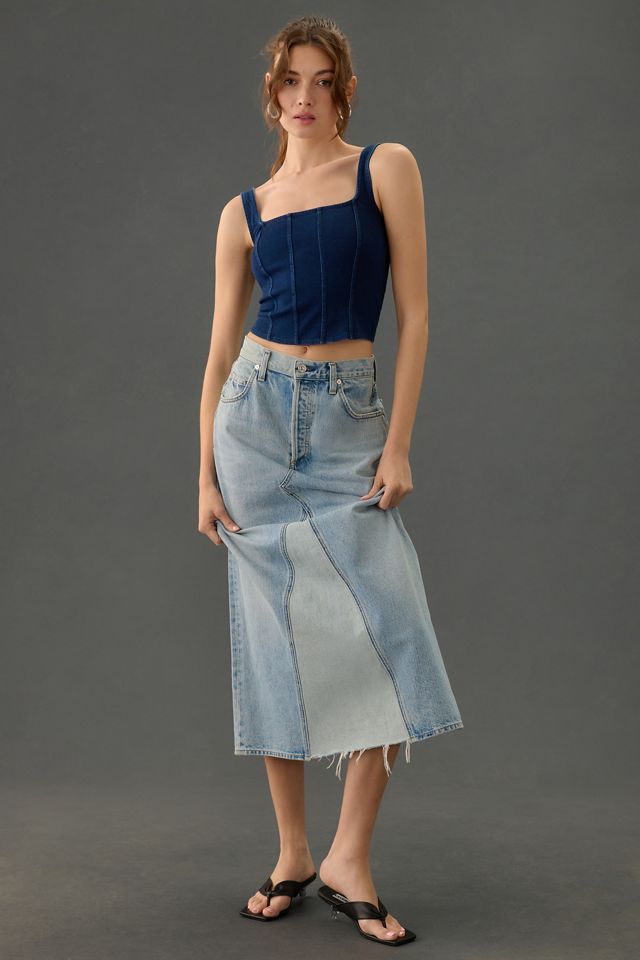 Citizens of Humanity Park Denim Midi Skirt | Anthropologie