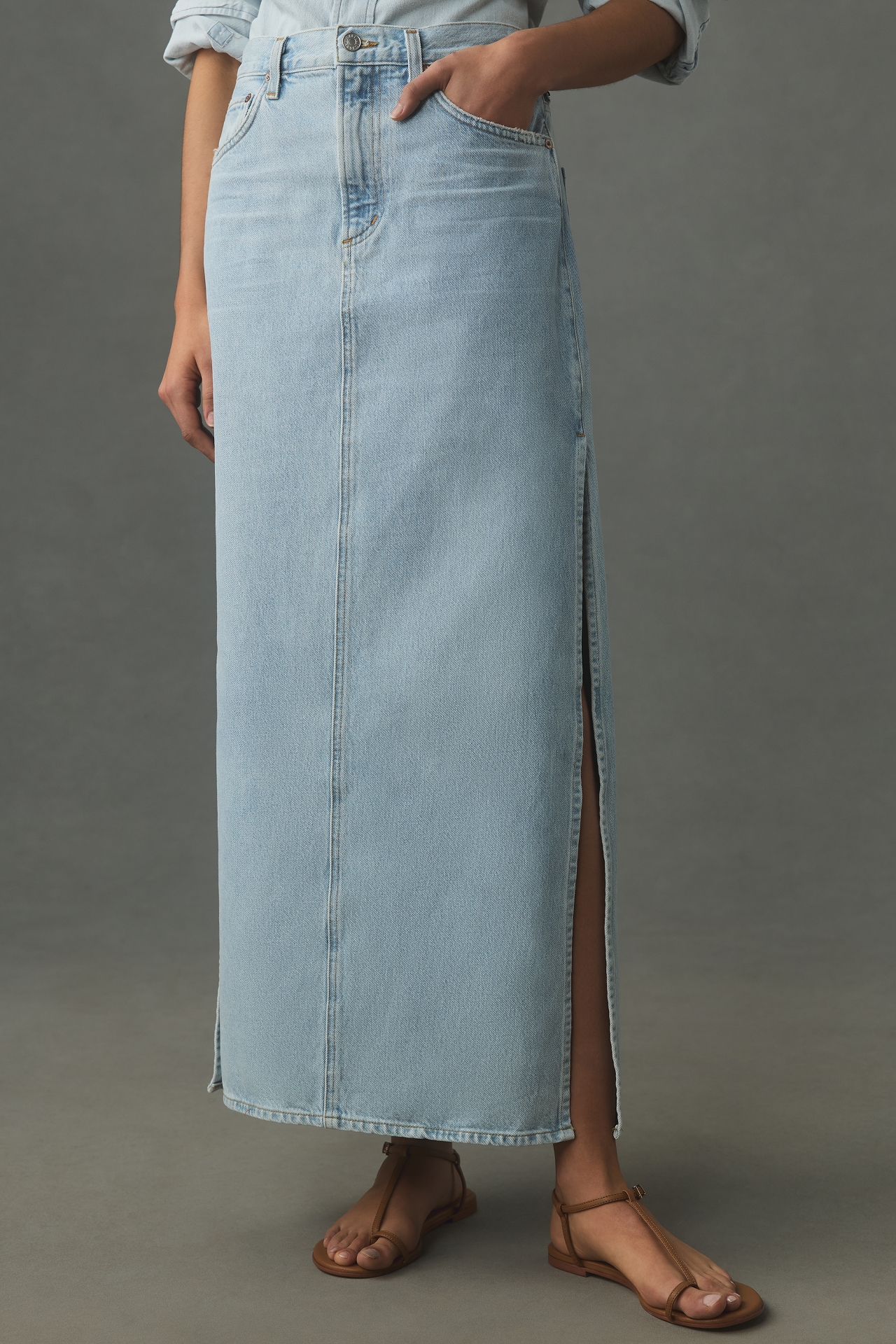 AGOLDE Astrid Slice Denim Maxi Skirt