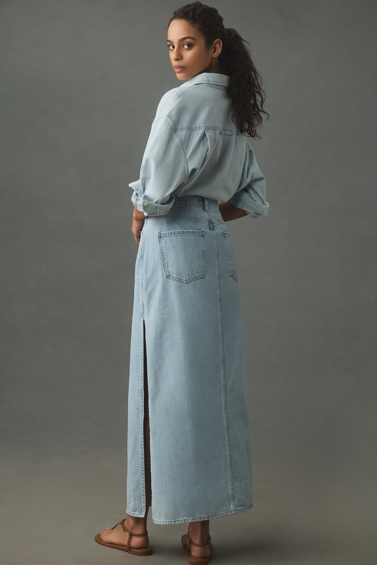 AGOLDE Astrid Slice Denim Maxi Skirt