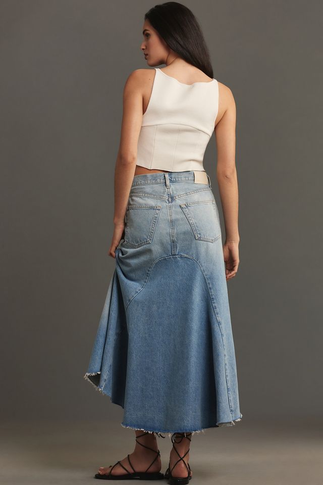 Citizens of Humanity Mina Reworked Denim Midi Skirt | Anthropologie