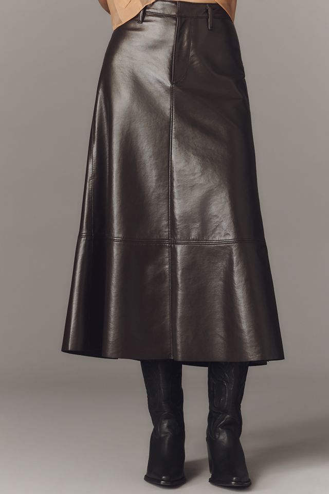 Citizens of Humanity Cassia Leather A-Line Midi Skirt #1