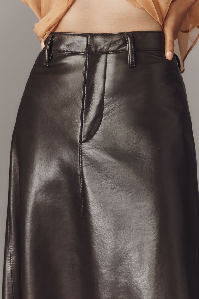 Citizens of Humanity Cassia Leather A-Line Midi Skirt #2