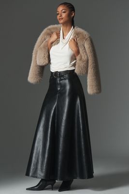 AGOLDE Odin Exaggerated Leather Maxi Skirt