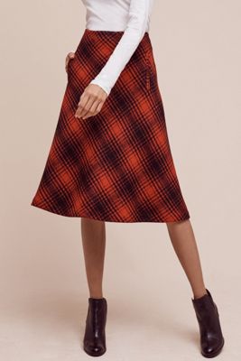 Foxford Plaid Midi Skirt