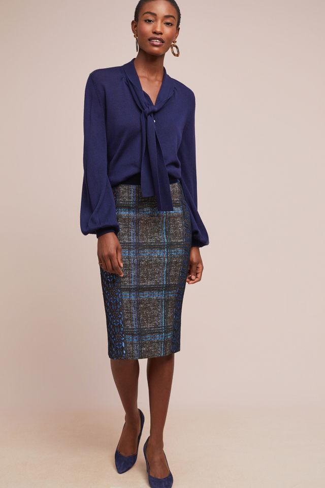 Byron lars 2025 plaid pencil skirt