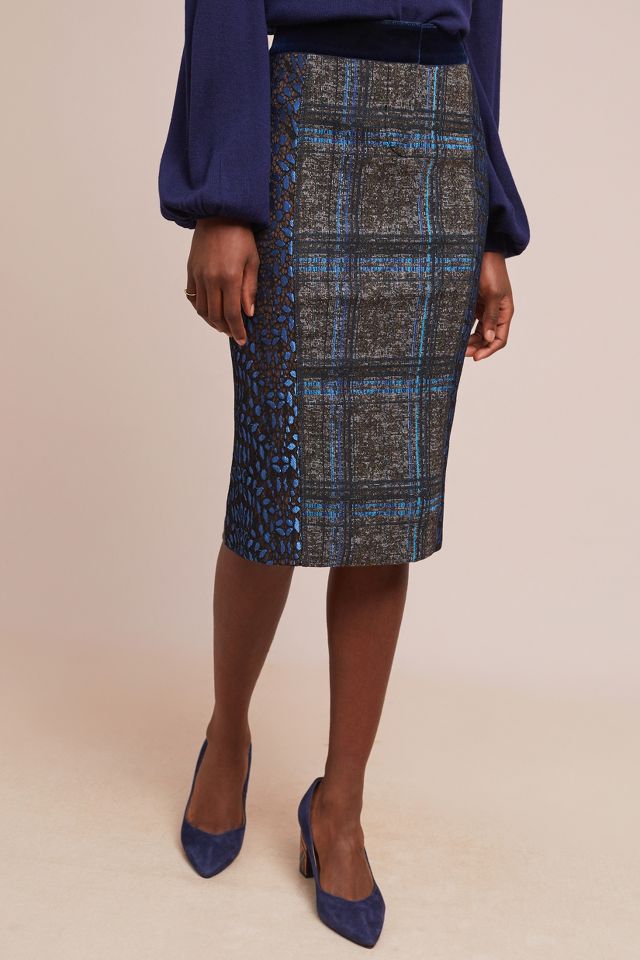 Byron lars plaid pencil sale skirt