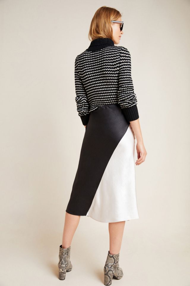 Leora Colorblocked Bias Midi Skirt #1
