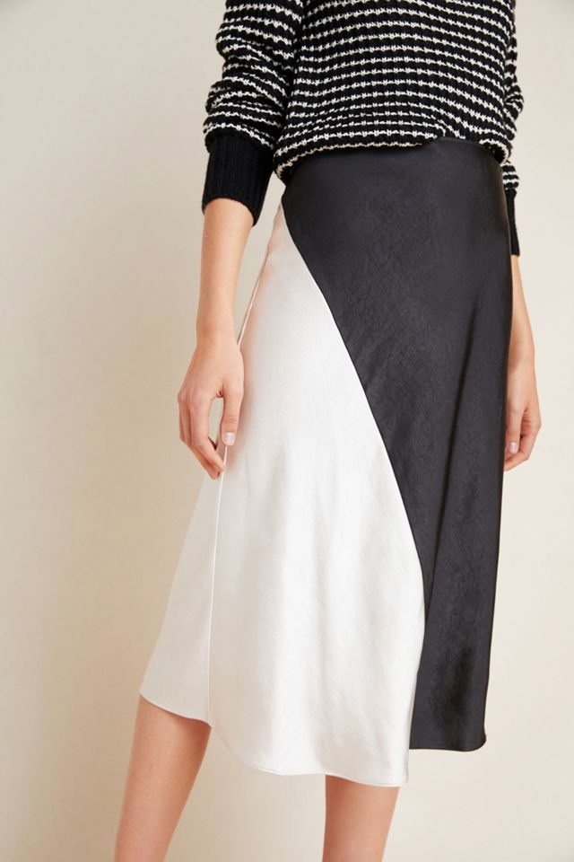 Leora Colorblocked Bias Midi Skirt #2