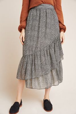 anthropologie leopard skirt