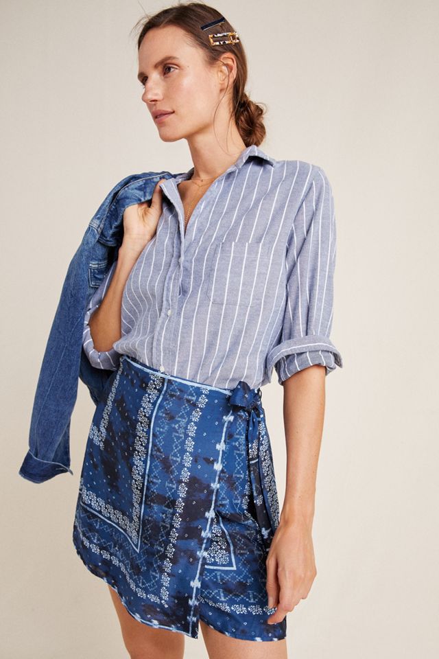 Hattie Bandana Mini Wrap Skirt | Anthropologie