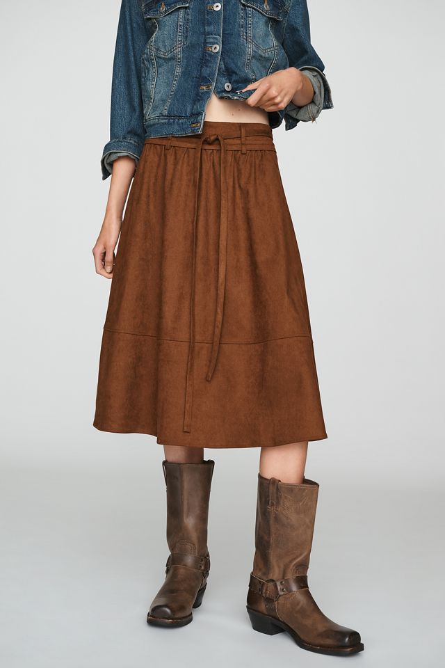 Greylin Wren Faux-Suede Midi Skirt #1