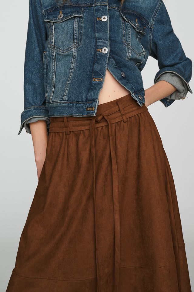 Greylin Wren Faux-Suede Midi Skirt #3