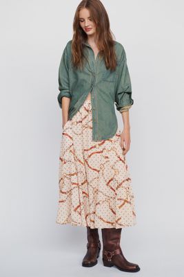 Greylin Megan Godet Midi Skirt