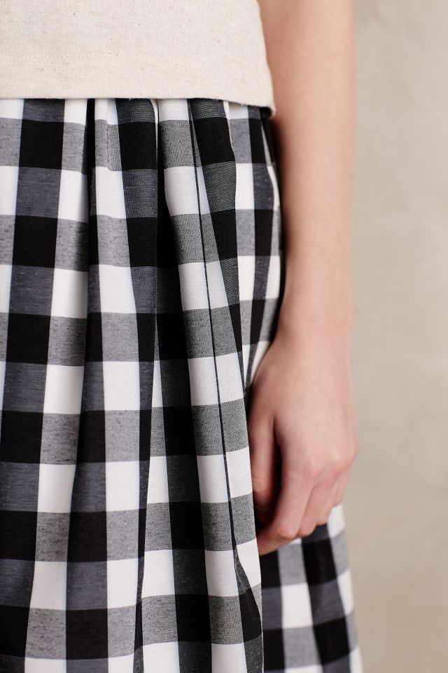 Buffalo plaid midi on sale skirt