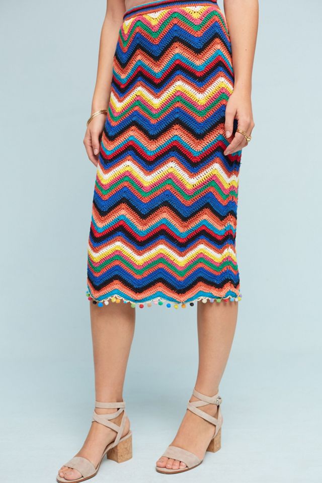 Farm Rio Chevron Knit Skirt #1