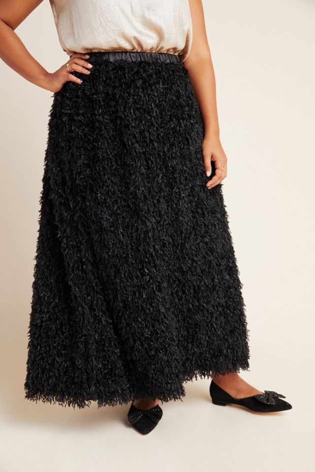 Chantal Feathered Maxi Skirt #8