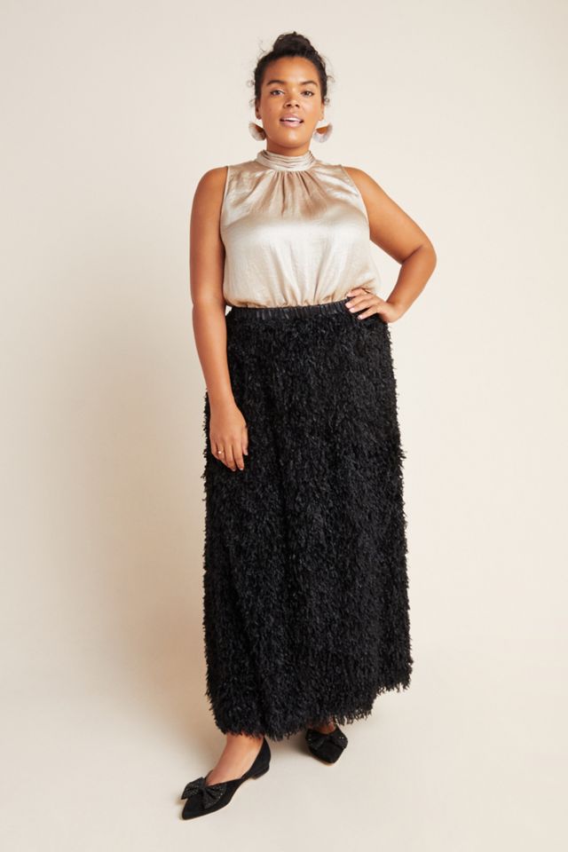 Chantal Feathered Maxi Skirt #5