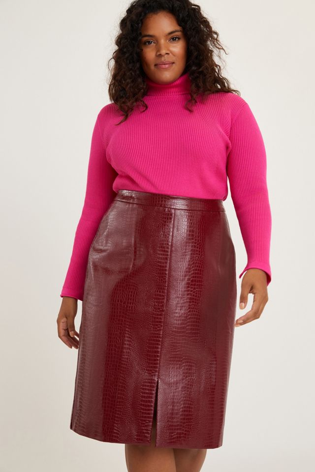 Maxine Faux Leather Pencil Skirt #3