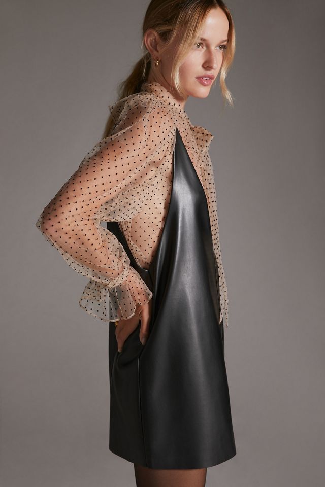 Sunday in Brooklyn Faux Leather Pinafore #3