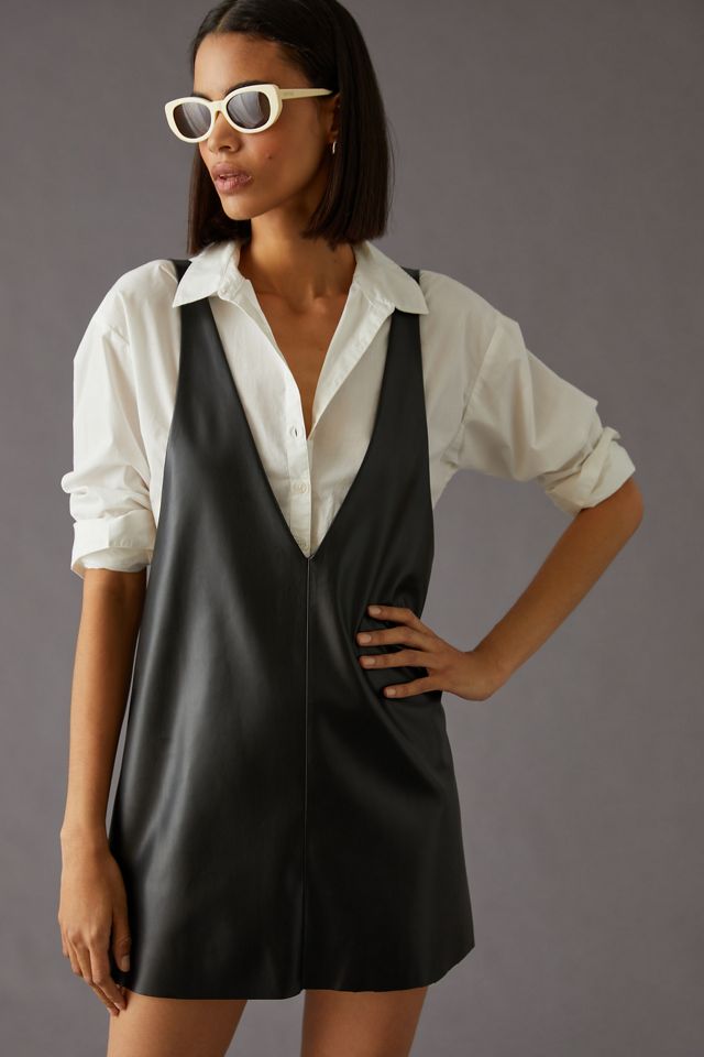 Sunday in Brooklyn Faux Leather Pinafore #5