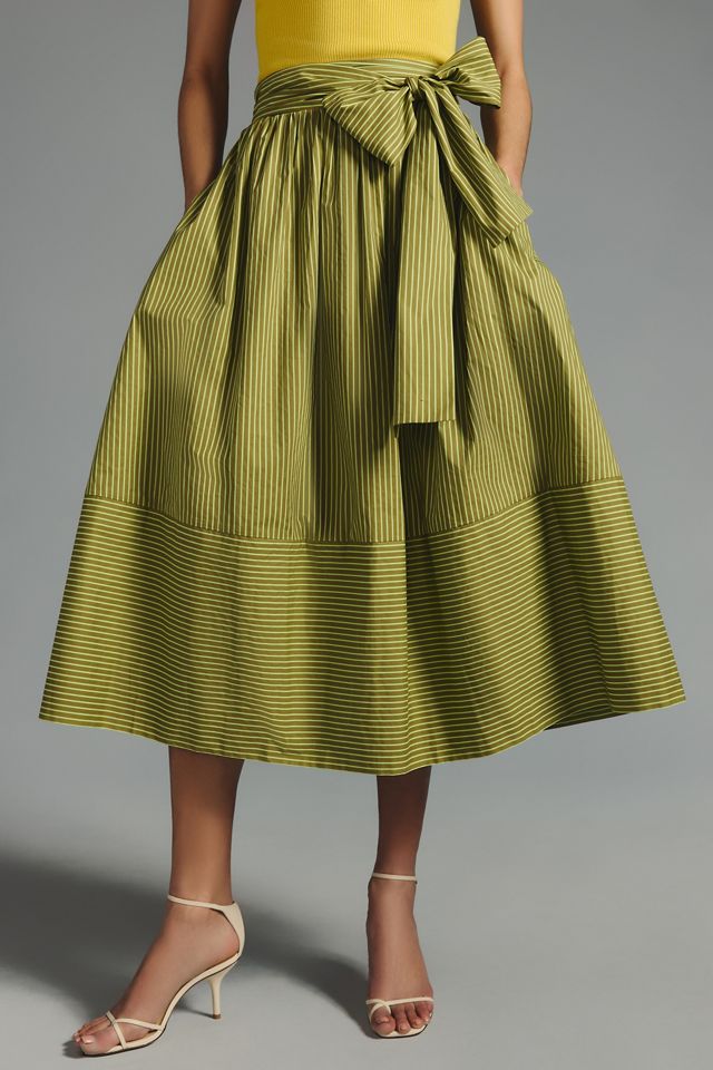 Sunday in Brooklyn Striped A-Line Skirt #1