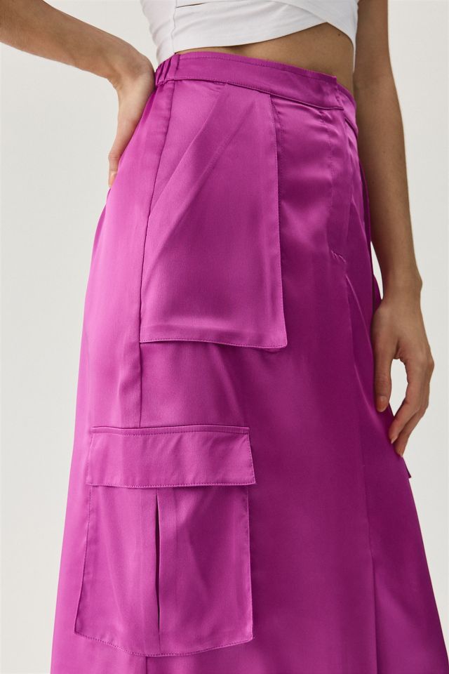 Sunday in Brooklyn Silky Cargo Midi Skirt #1