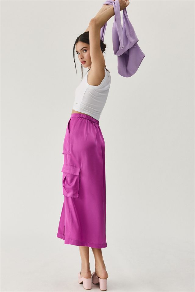 Sunday in Brooklyn Silky Cargo Midi Skirt #2