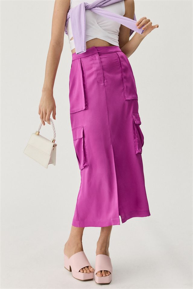 Sunday in Brooklyn Silky Cargo Midi Skirt #3