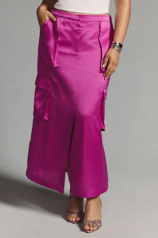 Sunday in Brooklyn Silky Cargo Midi Skirt #5