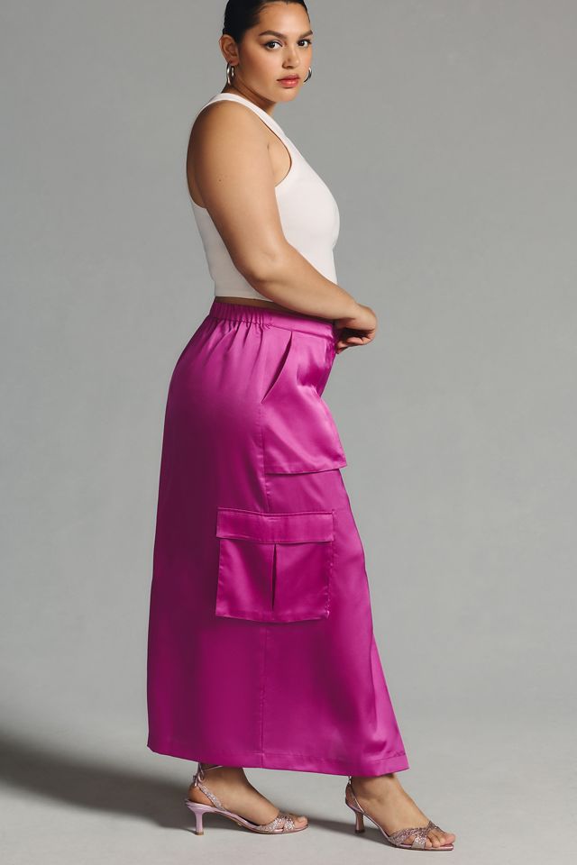 Sunday in Brooklyn Silky Cargo Midi Skirt #6