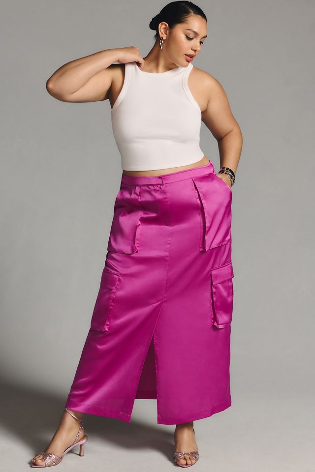Sunday in Brooklyn Silky Cargo Midi Skirt #4