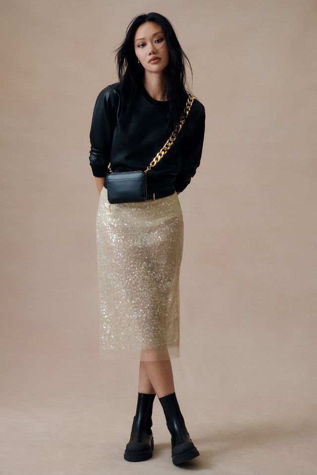 Sequin pencil skirt anthropologie sales